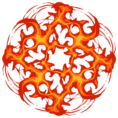Abstract fire element for design. Vector illustration ready for vinyl cutting.のイラスト素材
