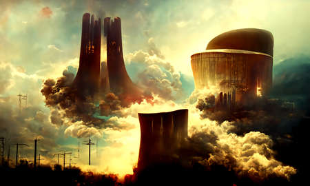 Power Nuclear Power Plant Abstract Art Illustration