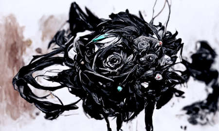 Beautiful Black Roses New Abstract Art Illustrationの写真素材