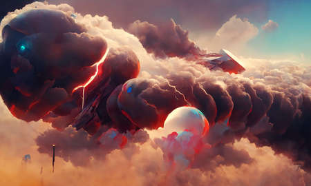 Multi Color Thunder 3D Render Illustration