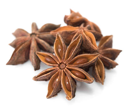Star anise on whiteの写真素材