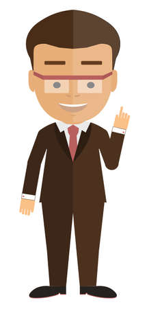 Isolated cartoon businessman. White background. Consultant, colleague, jffice worker or boss and more.のイラスト素材