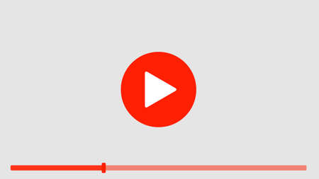 Isolated computer screen with play button on white background. Concept of video, audio playback, multimedia, stream.のイラスト素材