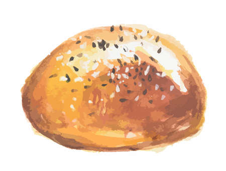 Isolated watercolor pastry. Fresh tasty dessert for decoration.のイラスト素材