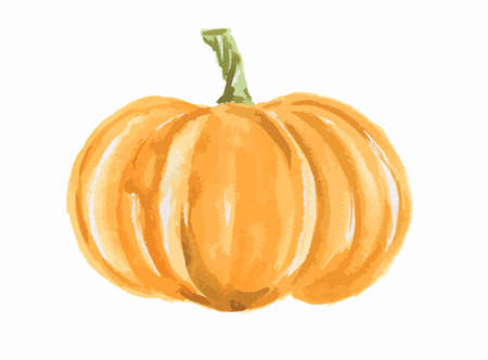 Isolated watercolor pumpkin. Fresh and healthy vegetable with vitamins. Farm vegetables.のイラスト素材