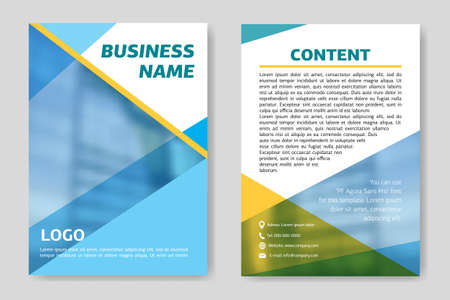 Template flyer design. Business cover and back side. Creative graphic illustration. Concept of brochure, card or magazine.のイラスト素材