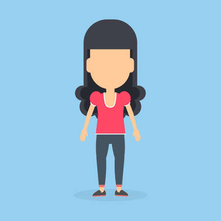 Isolated young woman standing. Simple figure without face.のイラスト素材