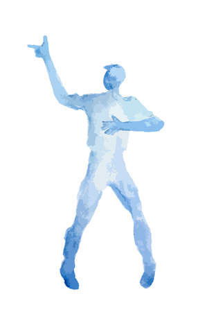 Isolated watercolor dancer. on white background. Dance pose. Healthy lifestyle and getting energy.のイラスト素材
