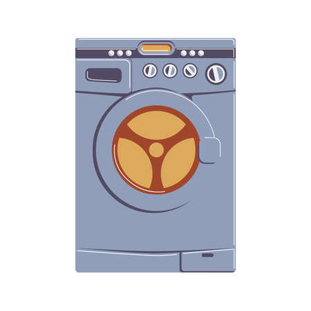 Isolated washing machine. Household appliances. Equipment for home or for laundry.のイラスト素材