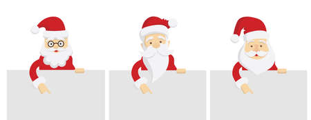 Santa Claus template set. Isolated Santa with template space for text, decoration and others.のイラスト素材