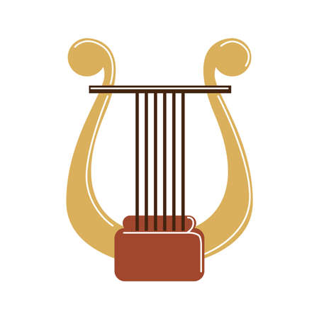 Isolated harp on white background. Musical instrument. Element of orchestra.のイラスト素材