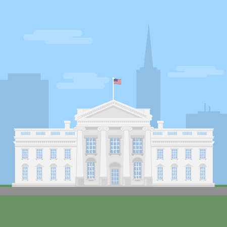 The White House in Washington DC. American government, congress. President residence.のイラスト素材