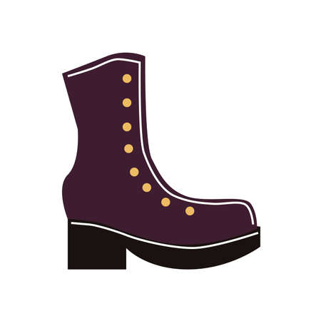 Isolated rock boot on white background. Heavy leather boots for rock style.のイラスト素材