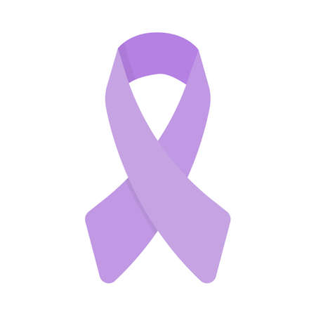 World cancer day. Isolated ribbon symbol on white background. Concept of serious desease and global health issues.のイラスト素材