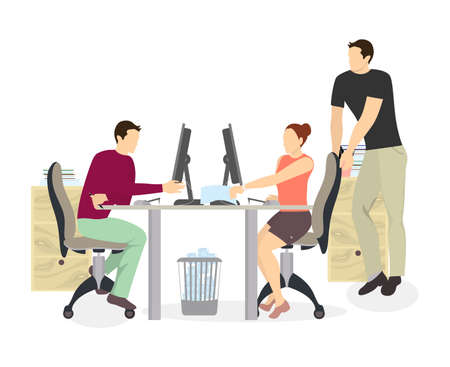 Isolated business meeting. People discussing problems and ideas. Brainstorming.のイラスト素材