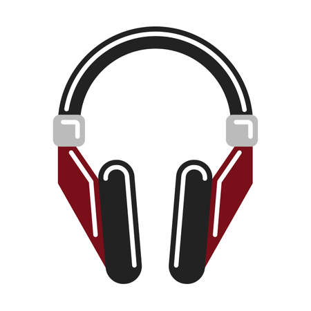 Isolated headphones on white background. Headphone and earphone. Audio equipment.のイラスト素材