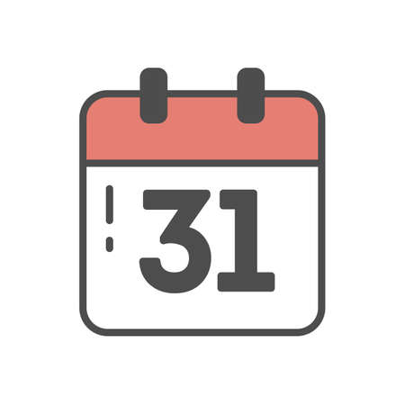 Isolated calendar icon on white background. Symbol of reminder, agenda and plan.のイラスト素材