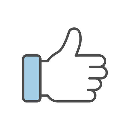 Isolated like icon on white background. Concept of network, cool and communication.のイラスト素材