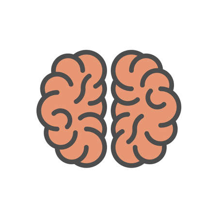 Isolated brains icon on white background. Concept of thinking, brainstrom and intellect.のイラスト素材