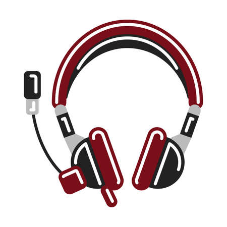 Isolated headphones on white background. Headphone and earphone. Audio equipment.のイラスト素材