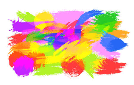 Colorful spots set on white background. Watercolor or ink illustration.のイラスト素材