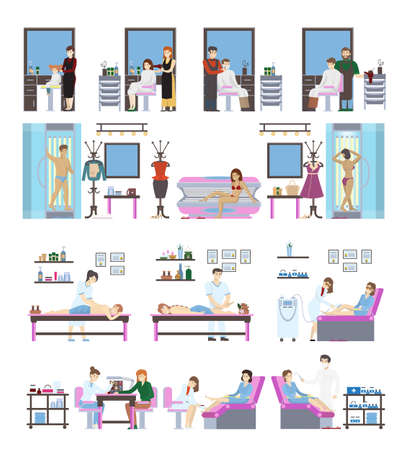 Beauty salon set. Isolated icons on white background.のイラスト素材