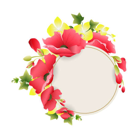 Isolated floral frame.のイラスト素材