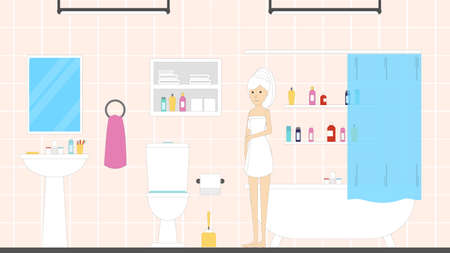 Bathroom in the house.のイラスト素材