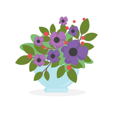 Flowers in pot.のイラスト素材
