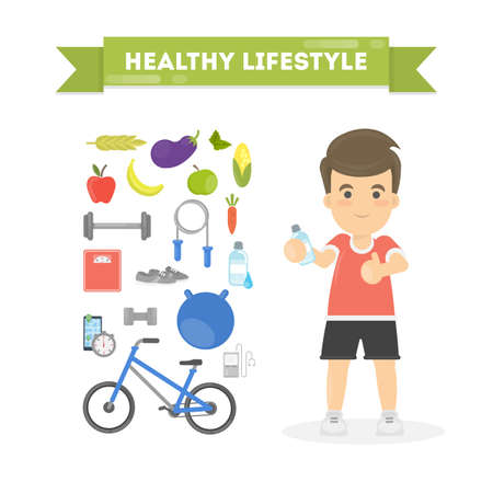 Healthy lifestyle concept.のイラスト素材