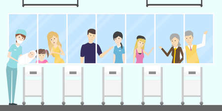 Maternity hospital nursery.のイラスト素材