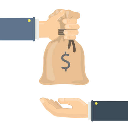 Giving money bag.のイラスト素材