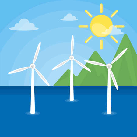 Wind energy generation.のイラスト素材
