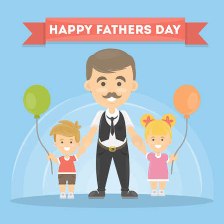 Happy fathers day. Vector illustration.のイラスト素材