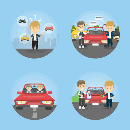 Car deal set.のイラスト素材