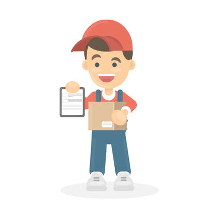 Isolated delivery man.のイラスト素材