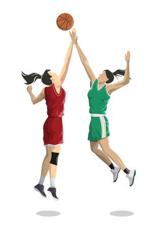 Women play basketball.のイラスト素材