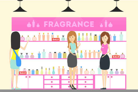 Cosmetic store perfume.のイラスト素材