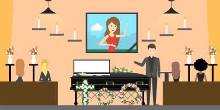 Funeral at church.のイラスト素材