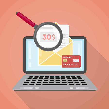 Paying bill online.のイラスト素材