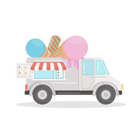 Ice cream car.のイラスト素材