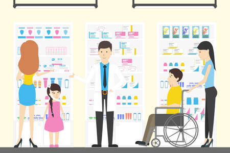 People in pharmacy store.のイラスト素材