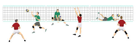 Volleyball sport set.のイラスト素材