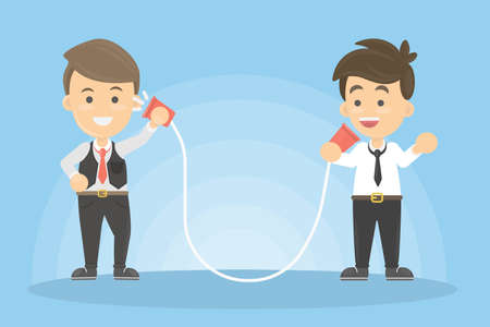 Talking through tin can.のイラスト素材