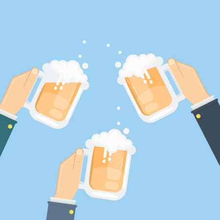 Cheers with beer.のイラスト素材