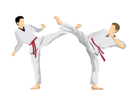 Taekwondo sport athlete.のイラスト素材