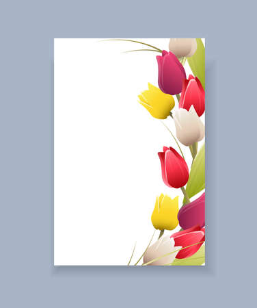 Isolated tulip frame.のイラスト素材