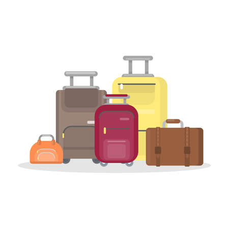 Isolated suitcases on white.のイラスト素材