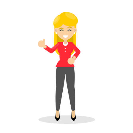 Isolated woman in red.のイラスト素材