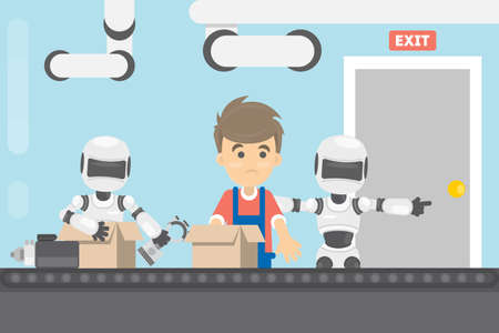 Working without human.のイラスト素材